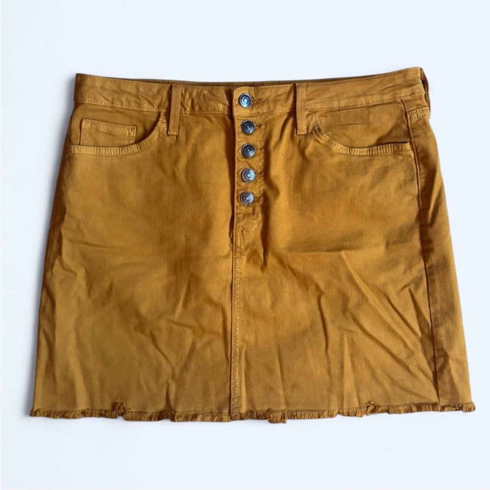 Stylish Yellow Button-Front Skirt
